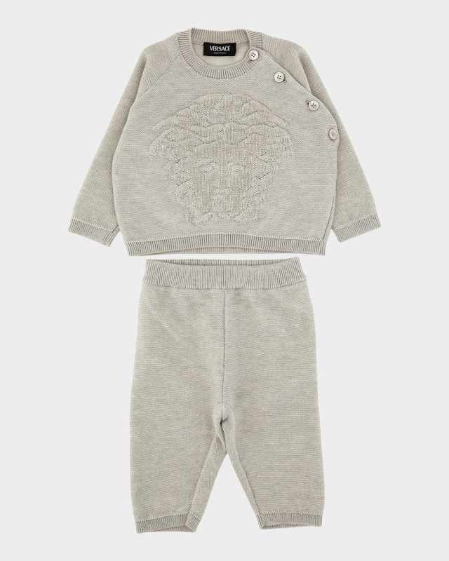 Boy's Embroidered Medusa Knit Top & Pants Set, Size 3M-18